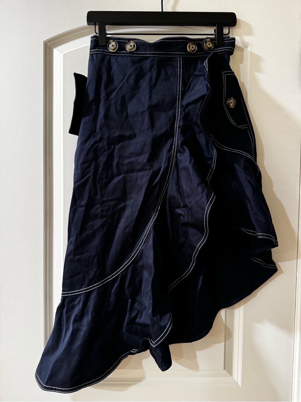 Self-Portrait Flounced Asymmetrical Midi Skirt - Picture 3 of 5